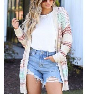 NWT Darby Striped Knit Cardigan Small